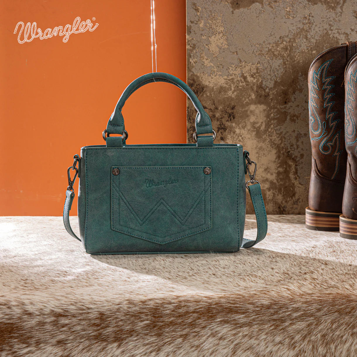 Wrangler Embroidered Swirl Mini Satchel/ Crossbody