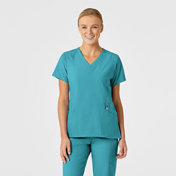 W123 Women's Stylized V-Neck Scrub Top *SALE*