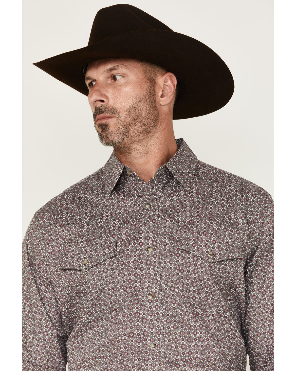 Wrangler 20X Men's Geo Print Long Sleeve Snap Stretch Western Shirt