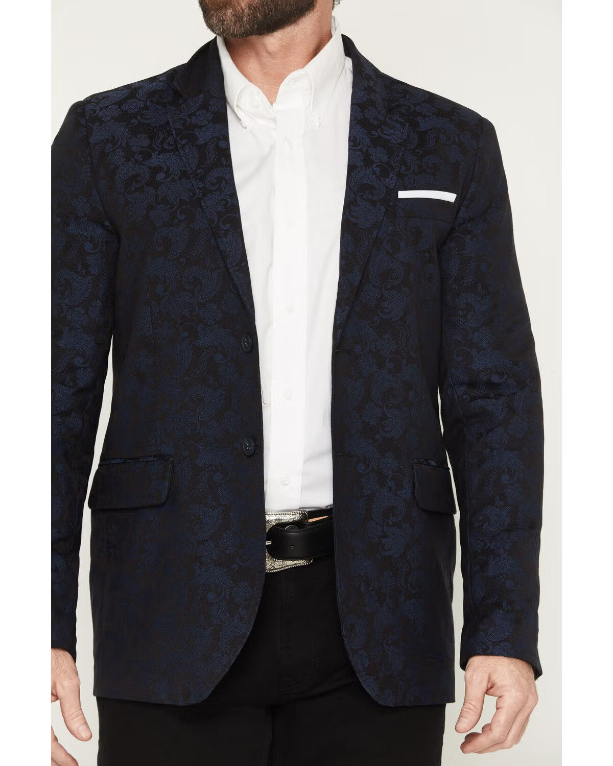 Rock & Roll Denim Men's Paisley Jacquard Modern Fit Sport coat