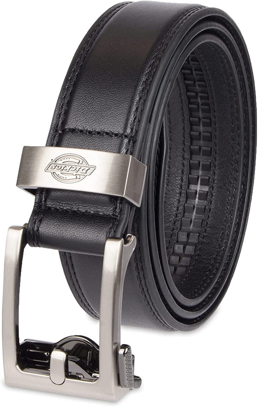 Dickies Men's 35MM Wide Adjustable Click To Fit Ratchet Belt Black