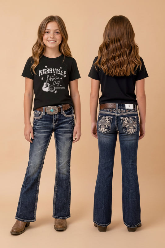 Youth Girls Western Blue Western Blue Jean