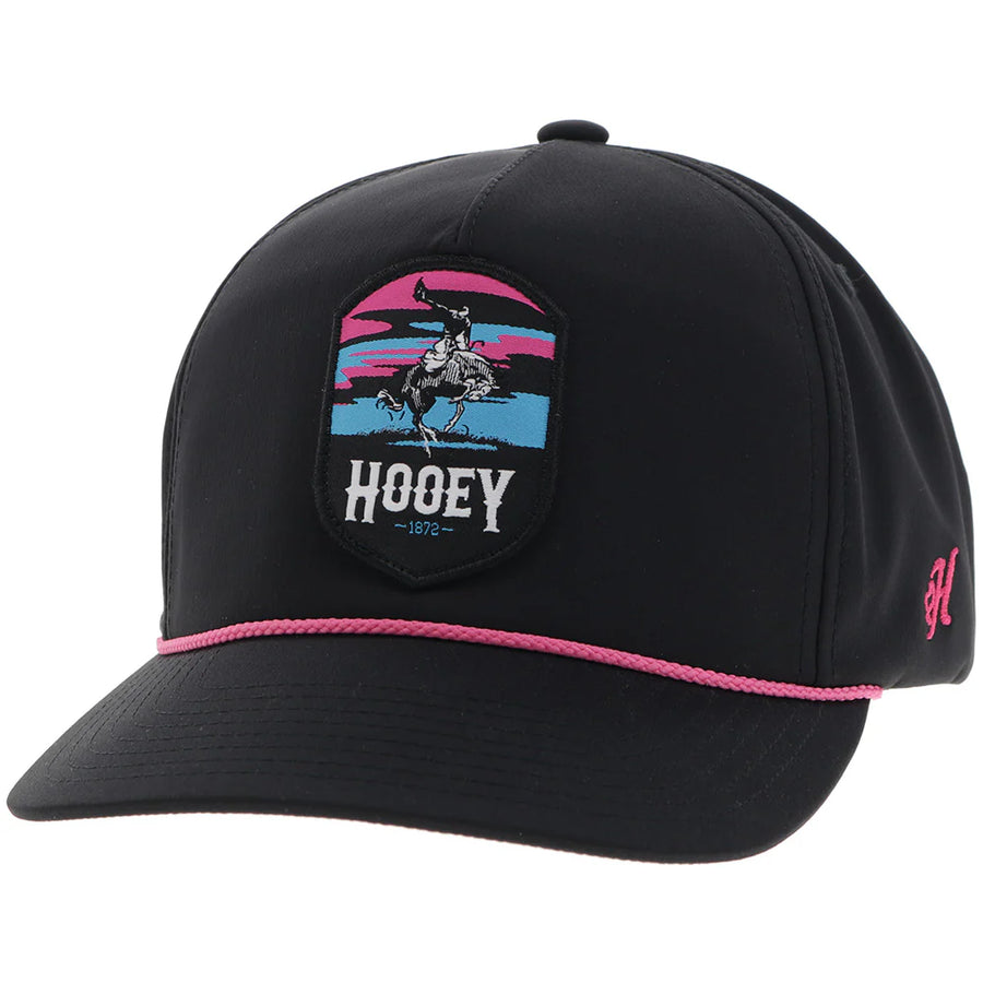 "Cheyenne" Hooey Hat Black w/Pink/Blue/Black Patch