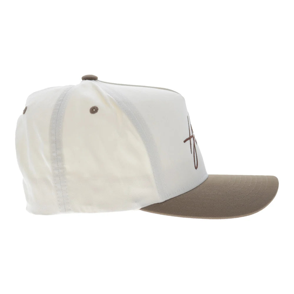 Hooey Mark Out 5-Panel Full Surround Snapback Hat Cream/Brown