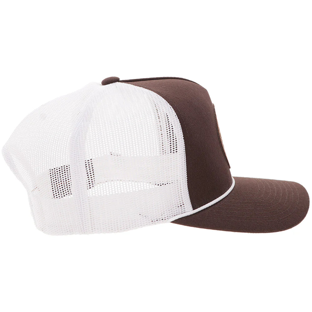 "Quanah" Hat Brown/White w/ Circle Patch