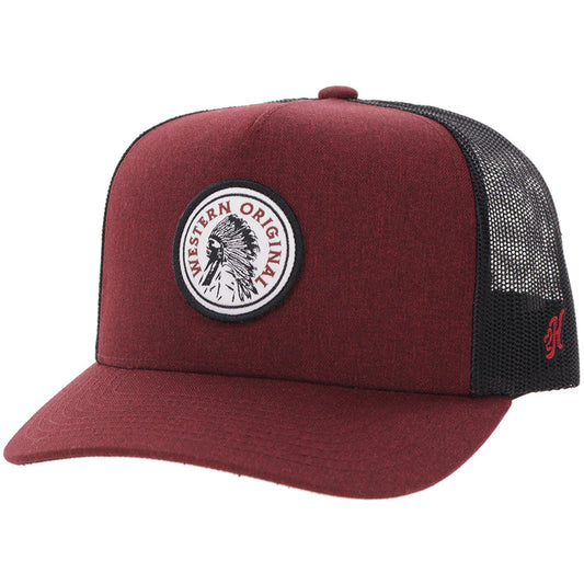 "Quanah" Hat Red/Black w/Circle Patch