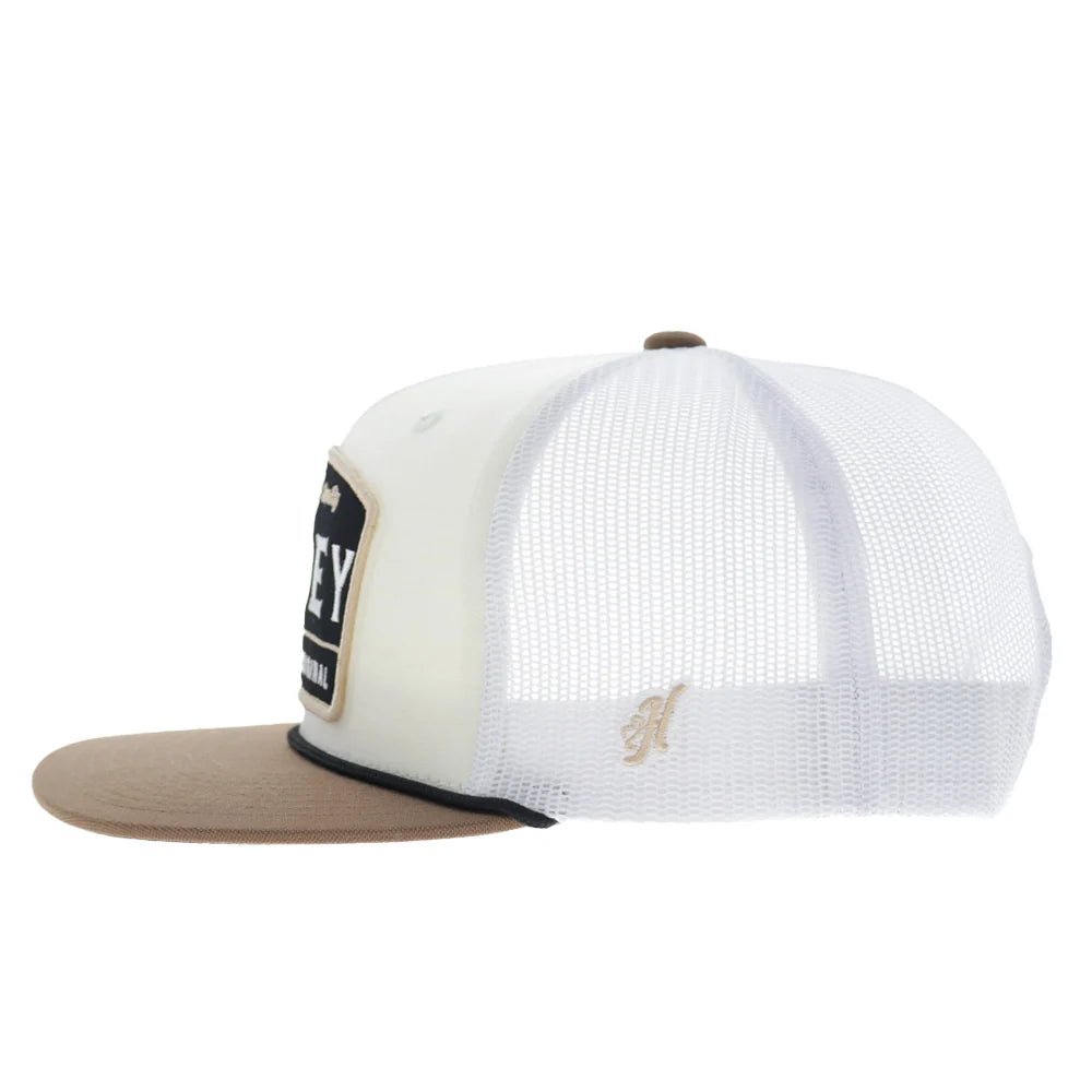 Hooey Trip 5-Panel Trucker Snapback Hat Cream/White