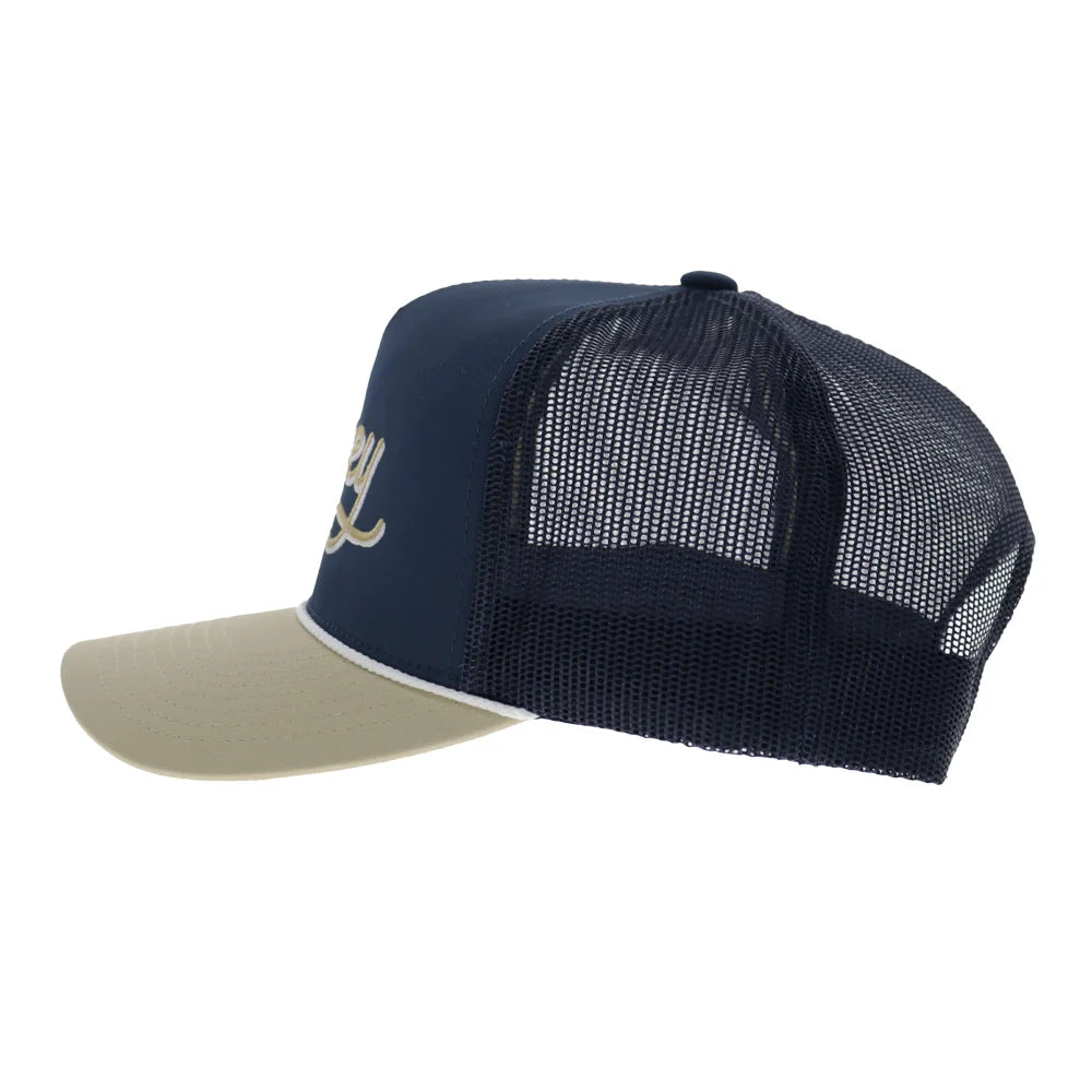 Hooey OG 5-Panel Trucker Snapback Hat Navy/Tan