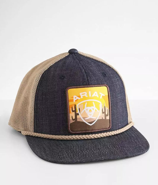 Ariat Cactus Patch Logo Denim Cap