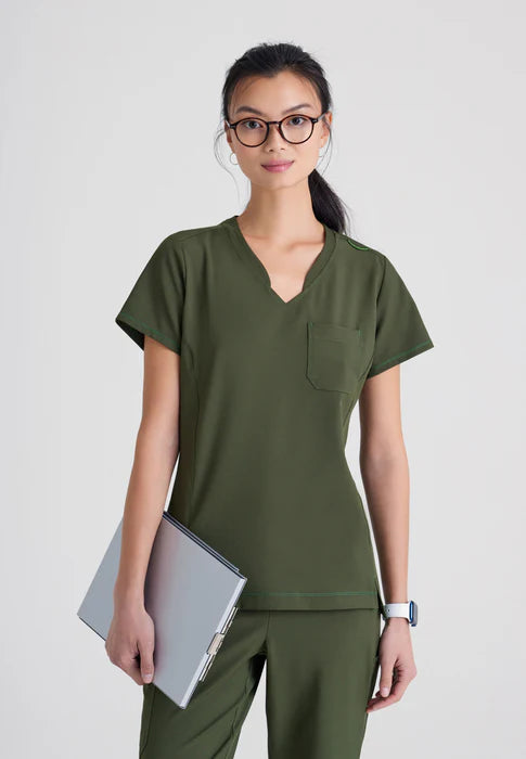 Sway 1-Pocket Banded V-Neck Ciclo® Scrub Top - Seasonal Colors