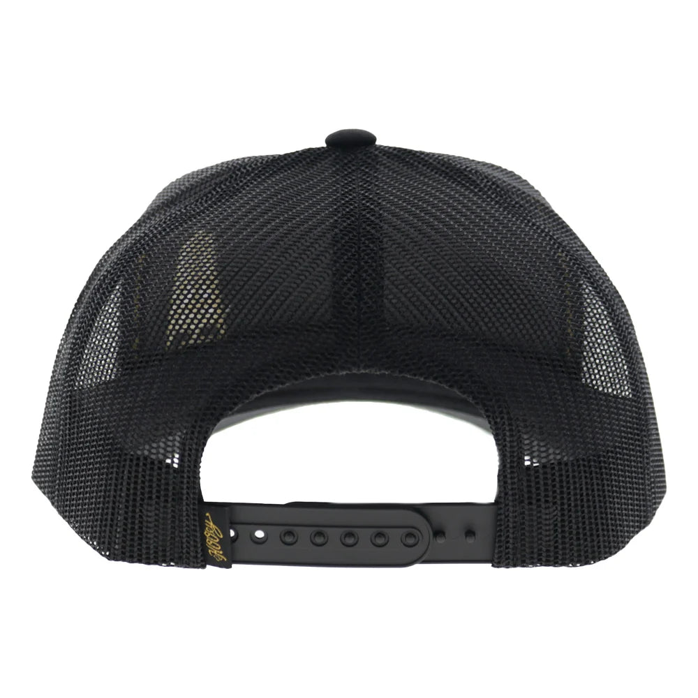 Hooeyb  Oil 6-Panel Trucker Snapback Hat Black/Gold