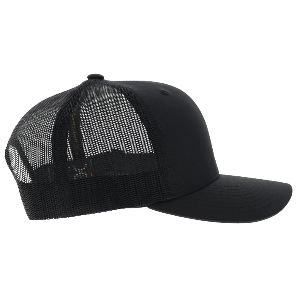 Hooeyb  Oil 6-Panel Trucker Snapback Hat Black/Gold