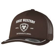 ARIAT SCREEN PRINT LOGO BROWN CAP