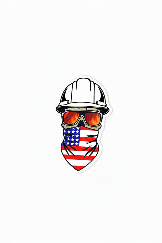 Welder Blk Hard Hat American Sticker