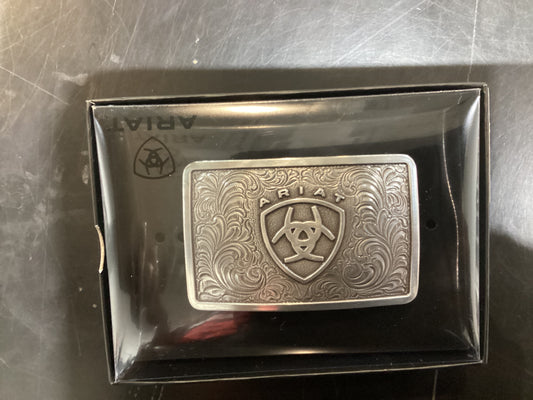 ARIAT BELT BUCKLE SQUARE SILVER