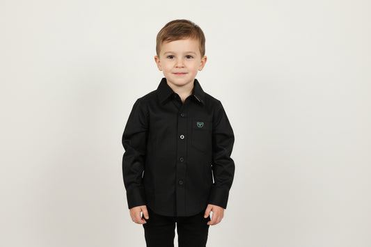 Babie's Single Pocket Logo Madern Fit Stretch Dress Shirt