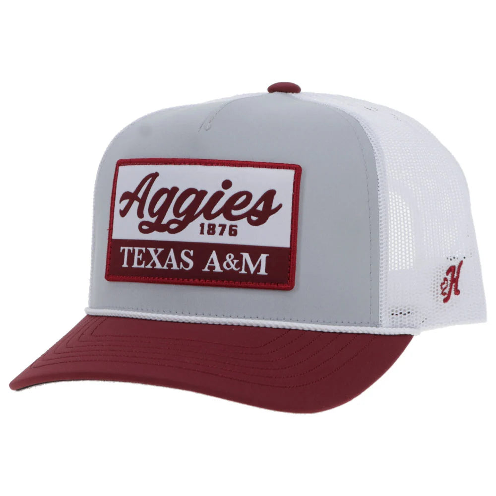 Hooey Texas A&M Hat Grey/White w/ Rectangle Patch