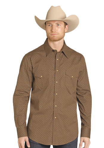 Rock&Roll Mini Aztec Print Long Sleeve Snap Shirt