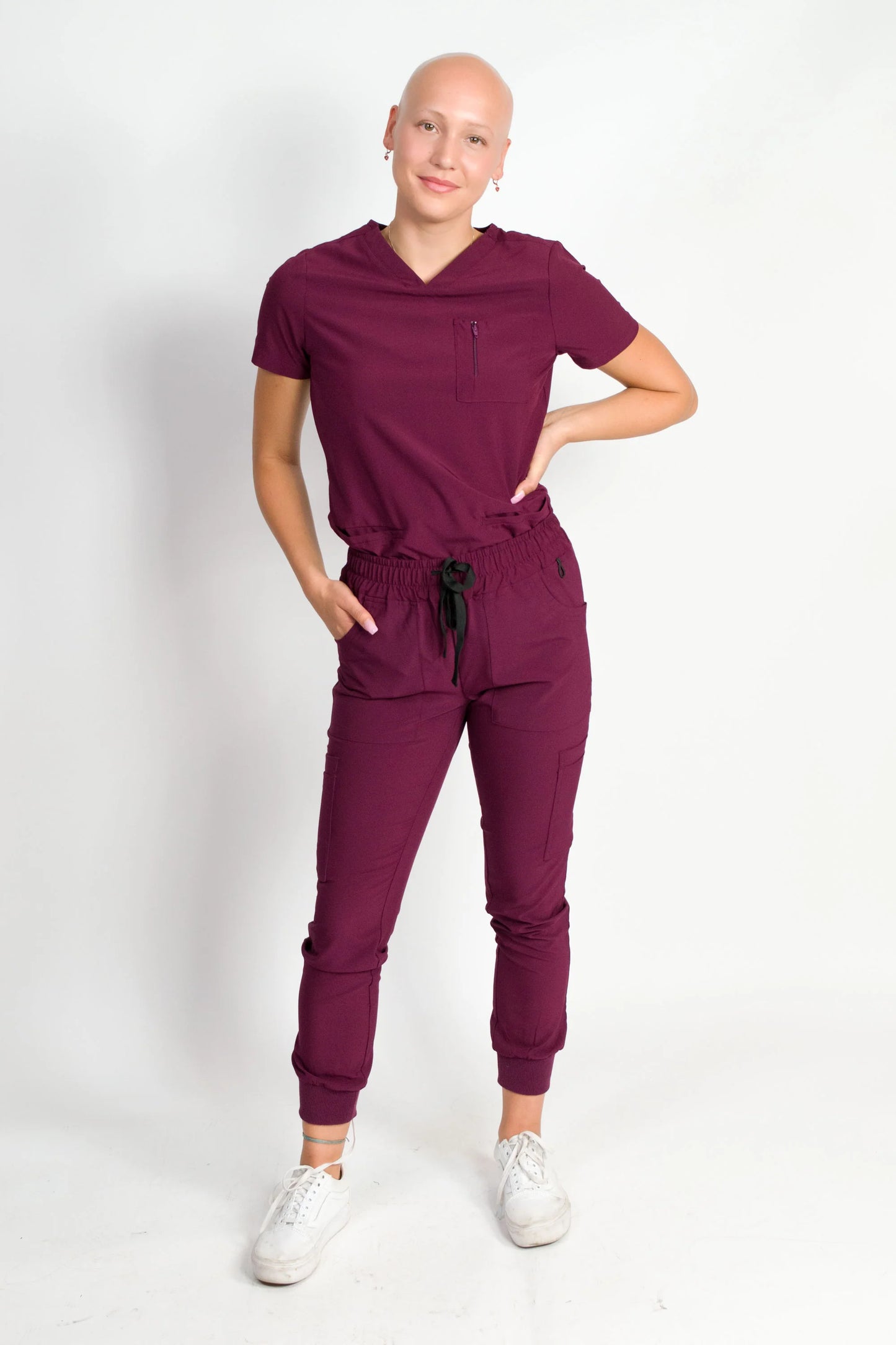 **FINAL SALE** MedGear Fleur Zip Pocket Top