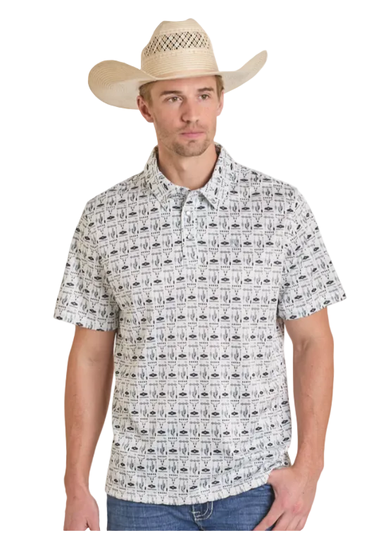 Rock&Roll Western Novelty Printed Polo