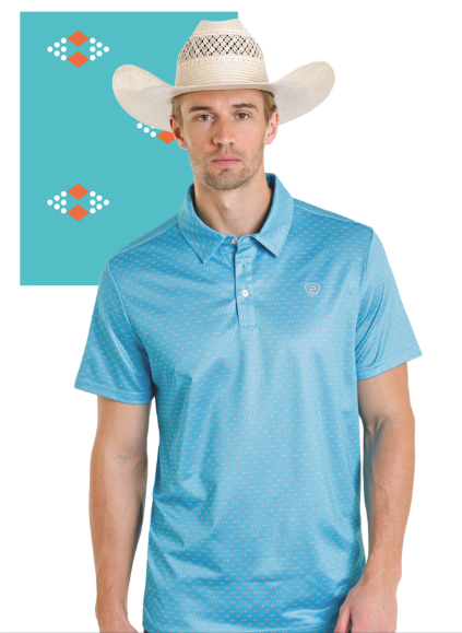 Rock & Roll Micro Geo Printed Polo