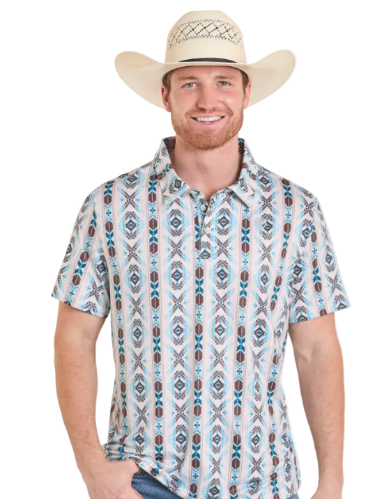 Rock&Roll Southwestern Printed Polo