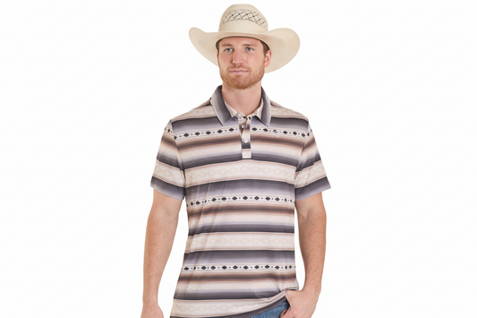 Rock&Roll Men's Serape Stripe Printed Polo