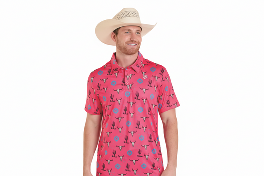 Rock&Roll Skull Novelty Print Polo