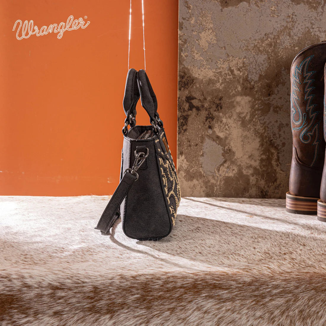Wrangler Embroidered Swirl Mini Satchel/Crossbody