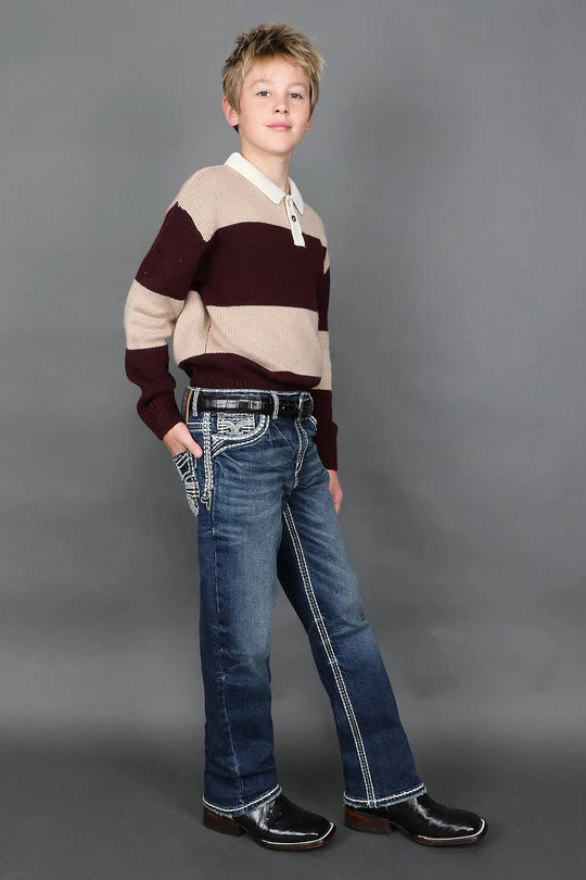 Youth Answer Me Embroidered Straight Jeans