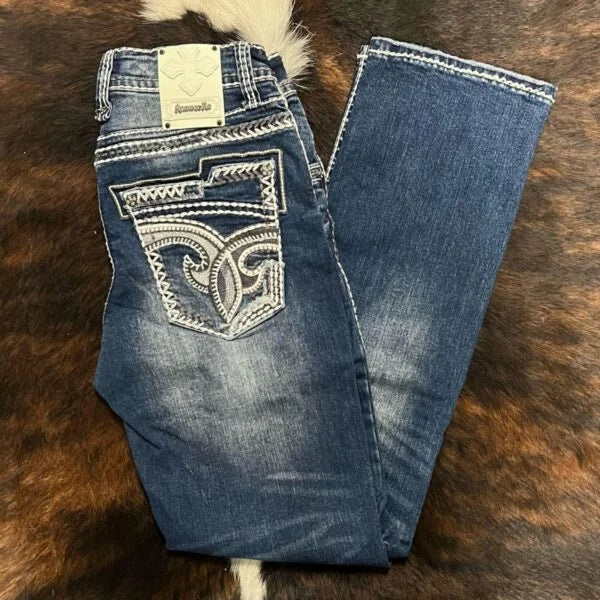 Answer Me Men’s Western Embroidered Straight Jean