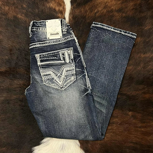 Answer Me Men’s Western Embroidered Straight Jean