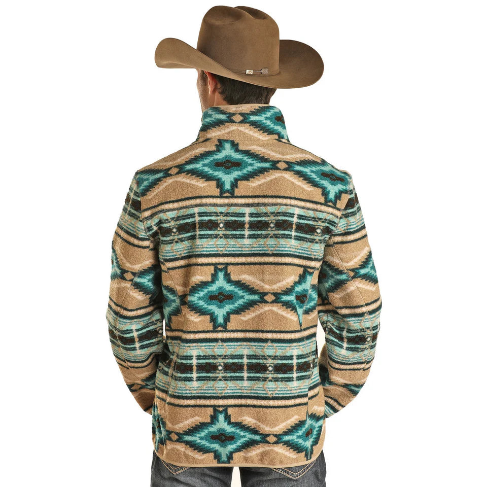 **FINAL SALE** ‘’RIOS’’ Rock & Roll Cowboy Men's Aztec Berber Pullover