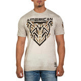 American Fighter Men's Culver Dirty White & Multi Short Sleeve T Shirt Tee