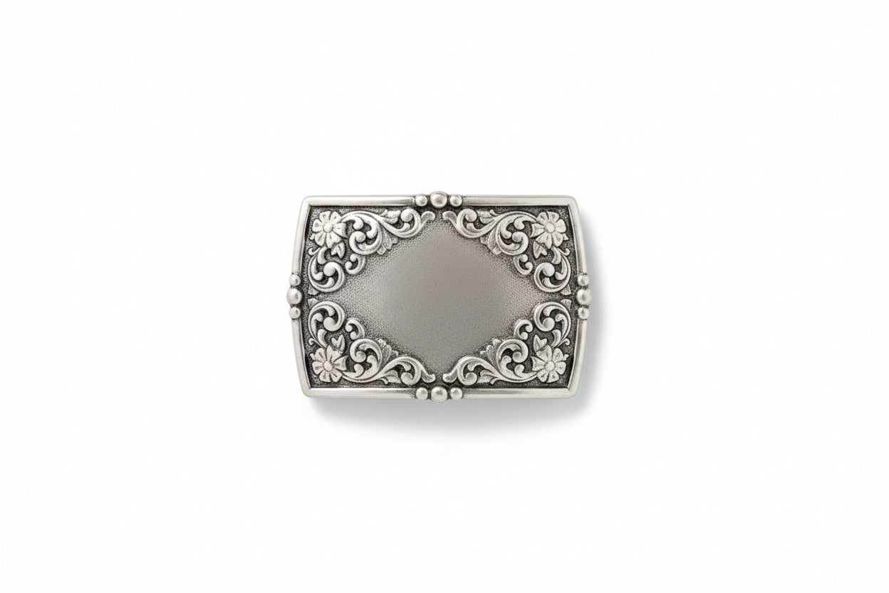 Ariat Buckle Rectangle Floral Engraved