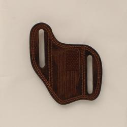 Ariat Leather Pancake Knife Sheath Embroidered Flag