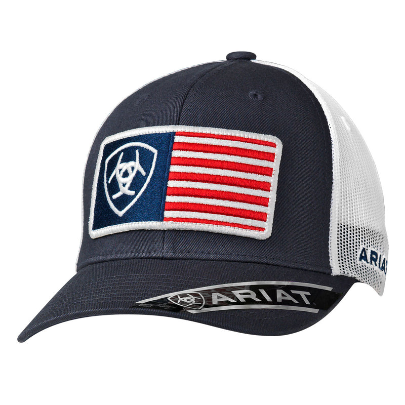 Gorra Ariat Rfit con parche de la bandera de EE. UU. color azul marino