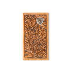 Ariat Mens Rodeo Style Wallet Floral Embossing Logo Natural