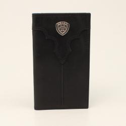 Cartera ARIAT para hombre con protección central contra golpes, negra.