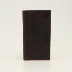 Ariat Western Mens Wallet Rodeo Leather Logo Brown