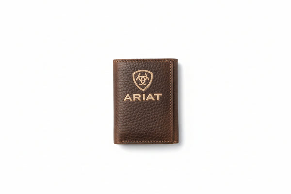 Ariat Trifold Wallet Bull Hide Brown