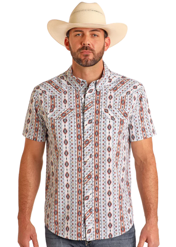 Panhandle Slim Aztec S/S - Blue