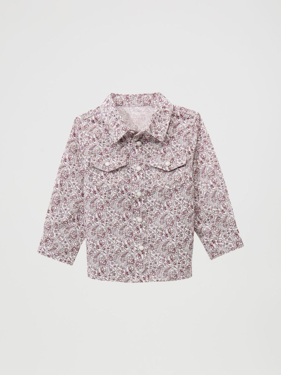 Wrangler Boys Toddler Burgundy Paisley Western Snap Long Sleeve Shirt