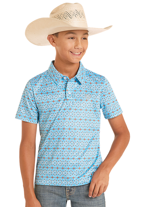 Rock&Roll Mini Aztec Geo Printed Polo