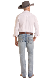 Rock&Roll Straight EMB Revolver - Light Wash