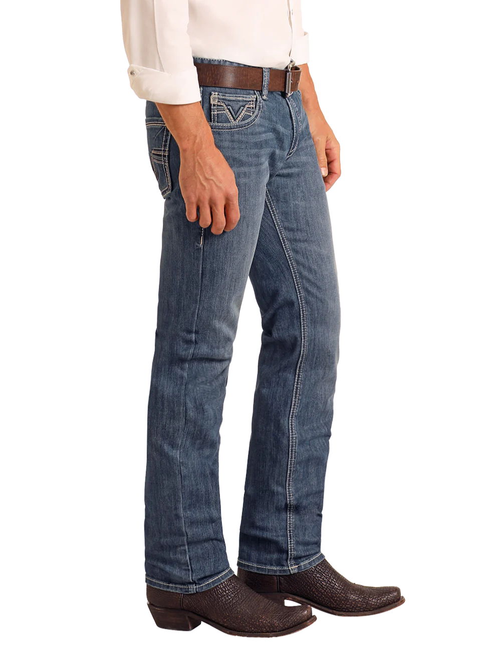Rock&Roll Two Tone EMB Skinny Jean