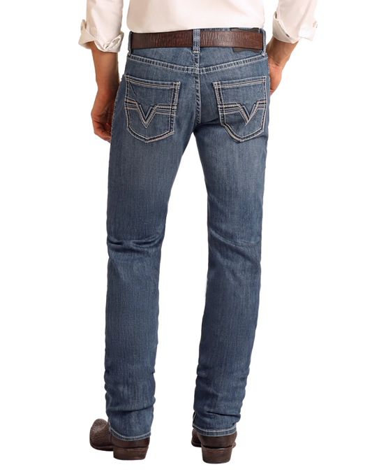 Rock&Roll Two Tone EMB Skinny Jean