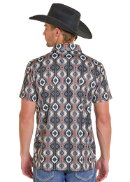 Rock&Roll Black Aztec Printed Polo
