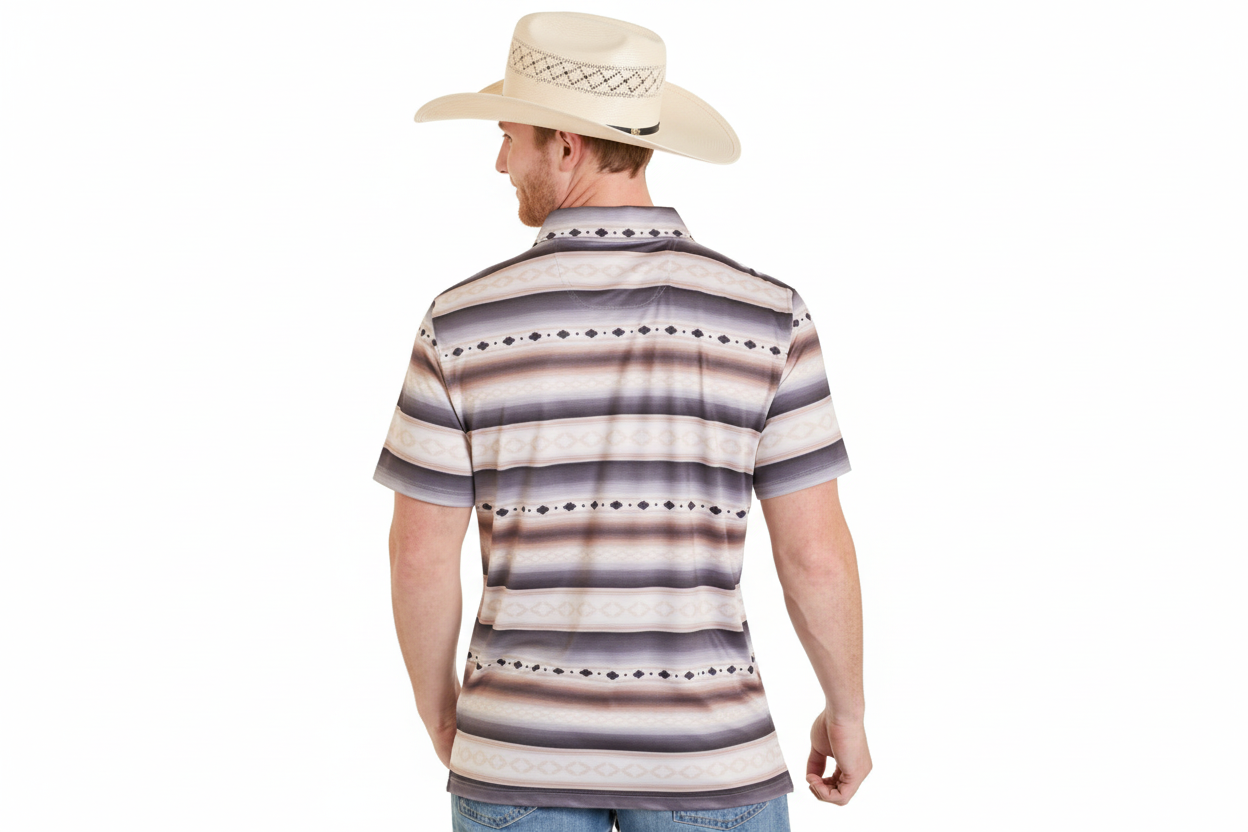 Rock&Roll Aztec Stripe Printed Polo