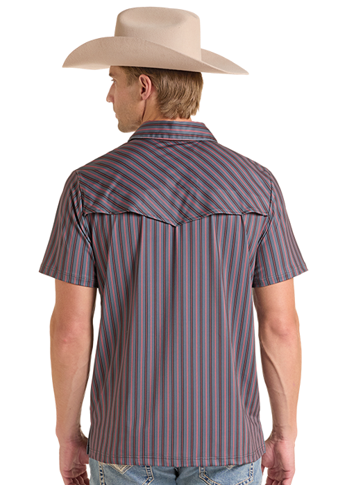 Rock&Roll Stripe Print Western Polo